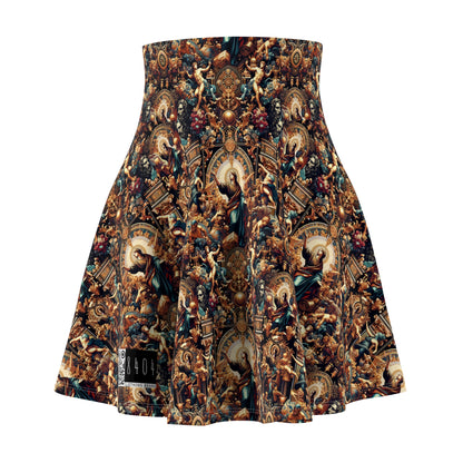 Digital Renaissance Luxurious Streetwear Inspired By Classical Art With a Modern Twist Women's Skater Skirt - 8404 Design-64