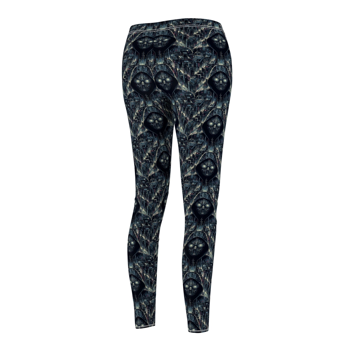 Tech Noir Aesthetics Sleek Tech Streetwear Women's Cut & Sew Casual Leggings - 8404 Design-56