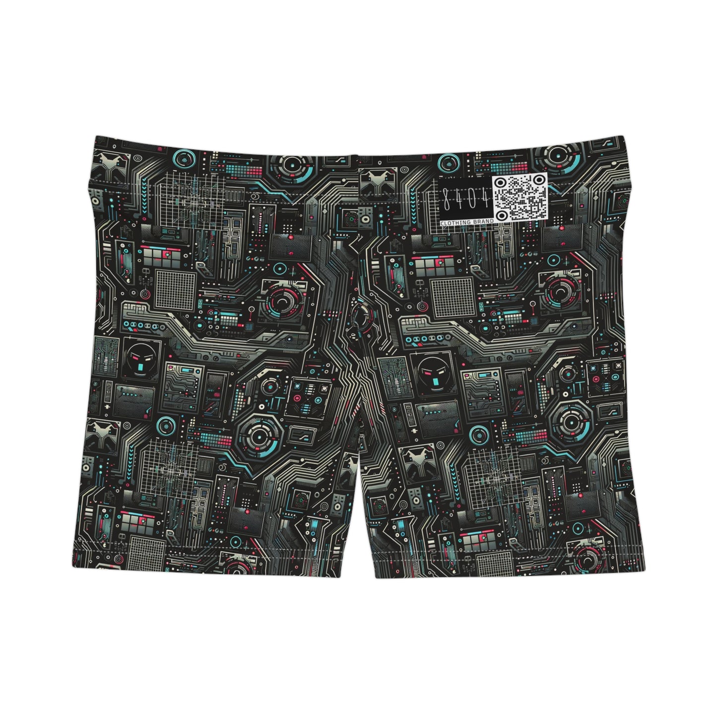 Tech Noir Aesthetics Sleek Tech Streetwear Women's Shorts - 8404 Design-52