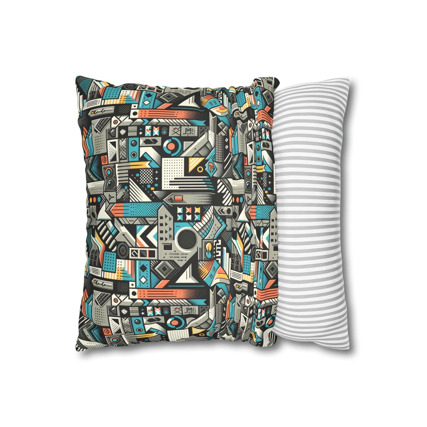 Digital Street Art Urban Street Style Faux Suede Square Pillowcase - 8404 Design-81