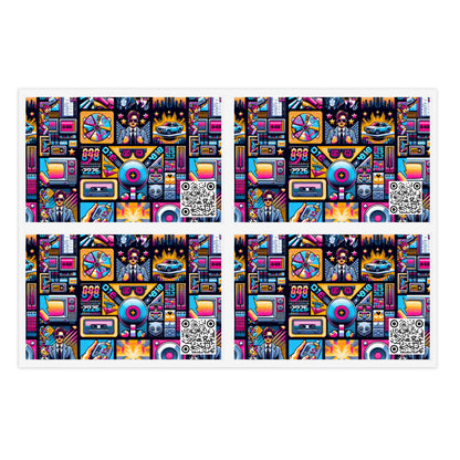 Digital Pop Culture Mashup Maximalist Pop Sticker Sheet - 8404 Design-52
