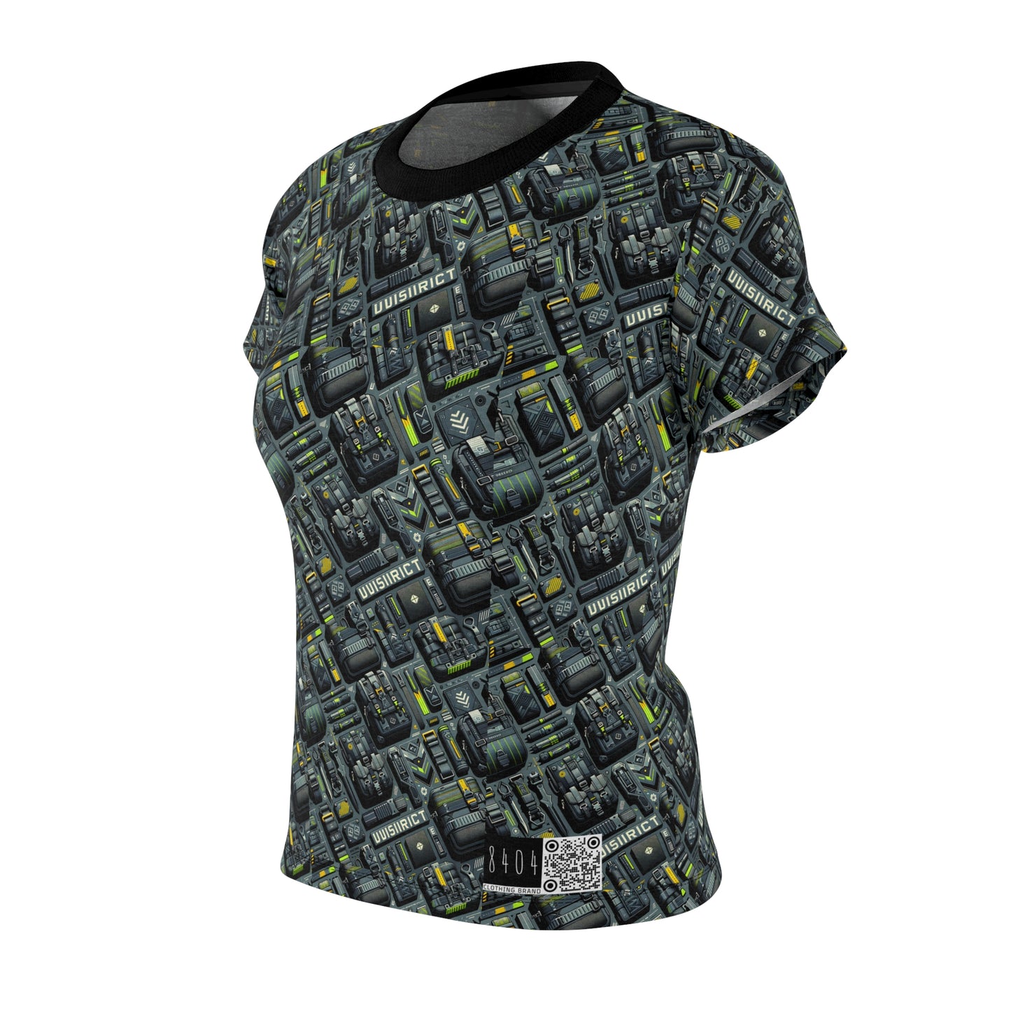 Tech Utility Streetwear Futuristic Tech-Forward Women's Cut & Sew Tee - 8404 Design-47