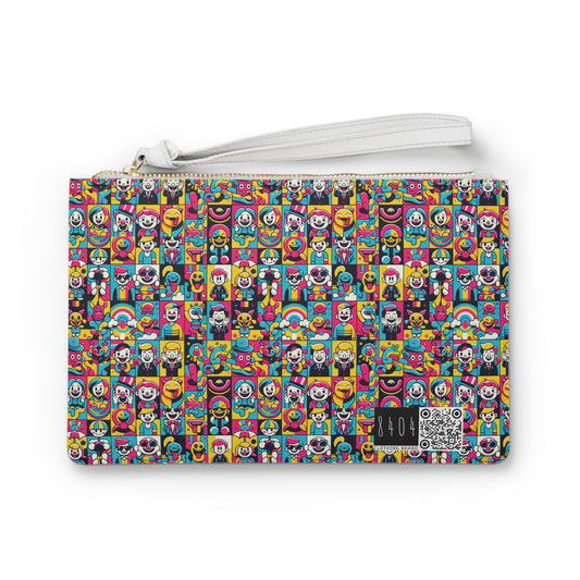 Neon Pop Playful Pop Culture Mashup Clutch Bag - 8404 Design-60