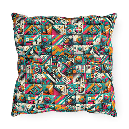 Graffiti Fusion Modern Street Art Fusion Outdoor Pillow - 8404 Design-58