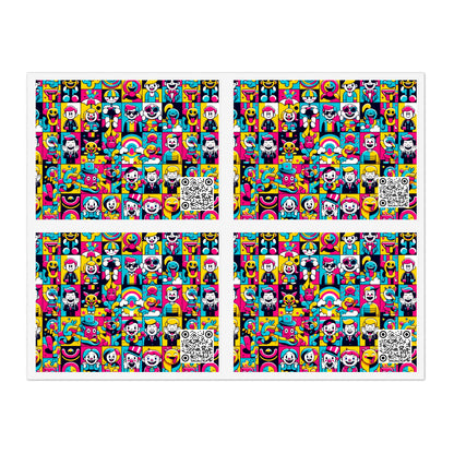 Neon Pop Playful Pop Culture Mashup Sticker Sheets - 8404 Design-60