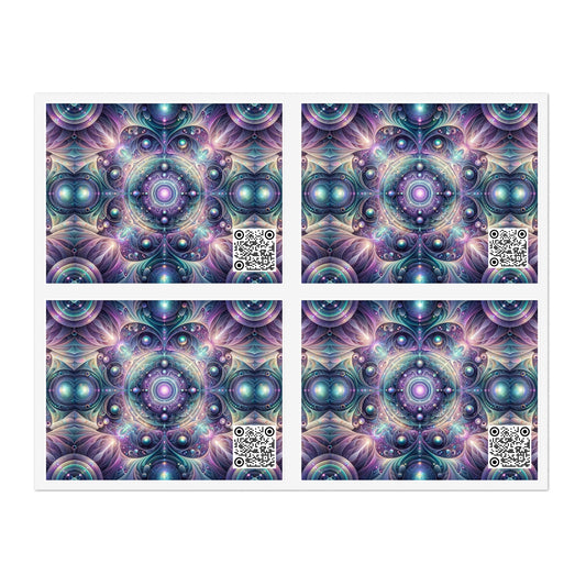 Iridescent Tech Fusion Tech-Forward Streetwear Sticker Sheets - 8404 Design-61