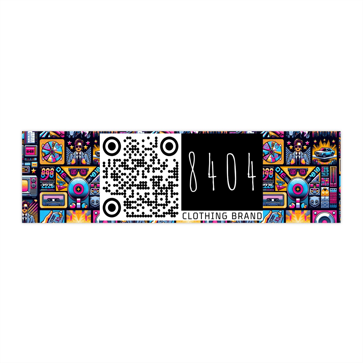 Digital Pop Culture Mashup Maximalist Pop Bumper Sticker - 8404 Design-52