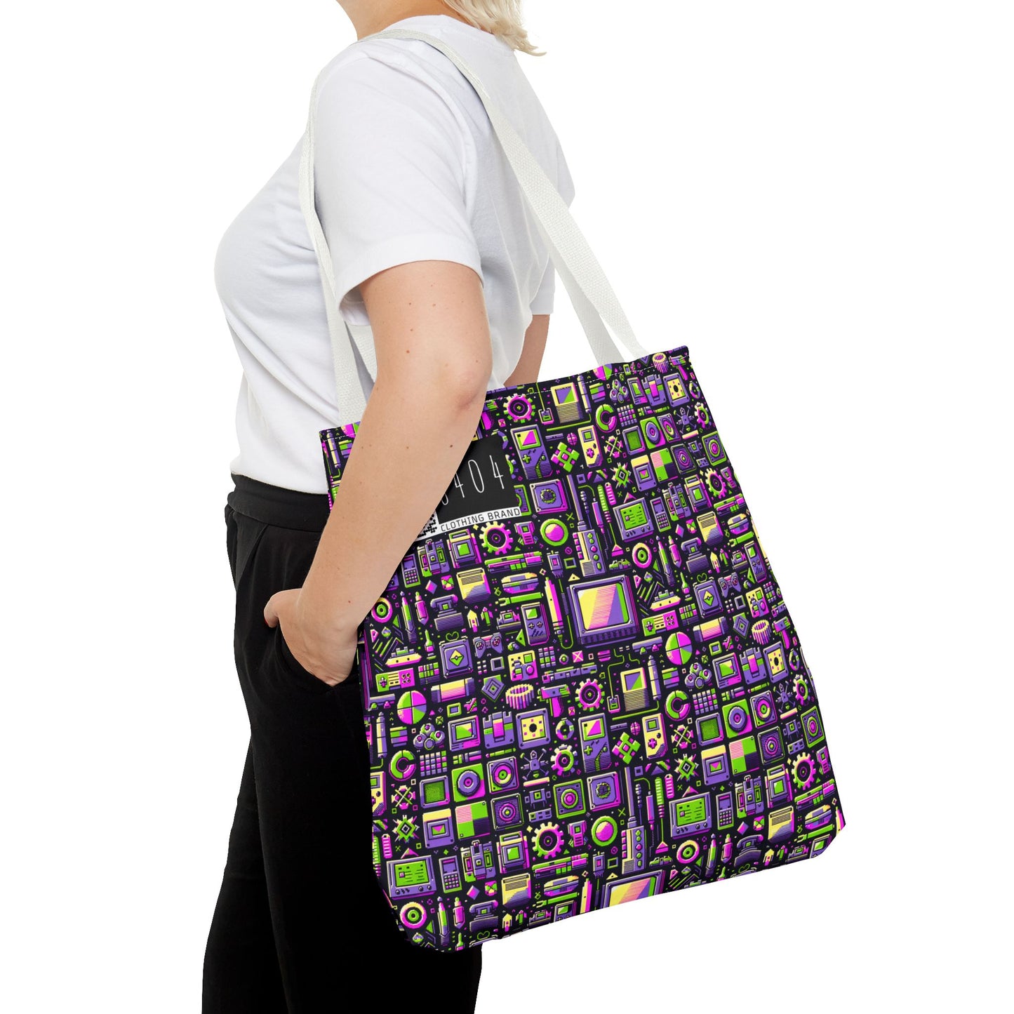 Digital Nostalgia Remix Modern Vintage Fusion Tote Bag - 8404 Design-67