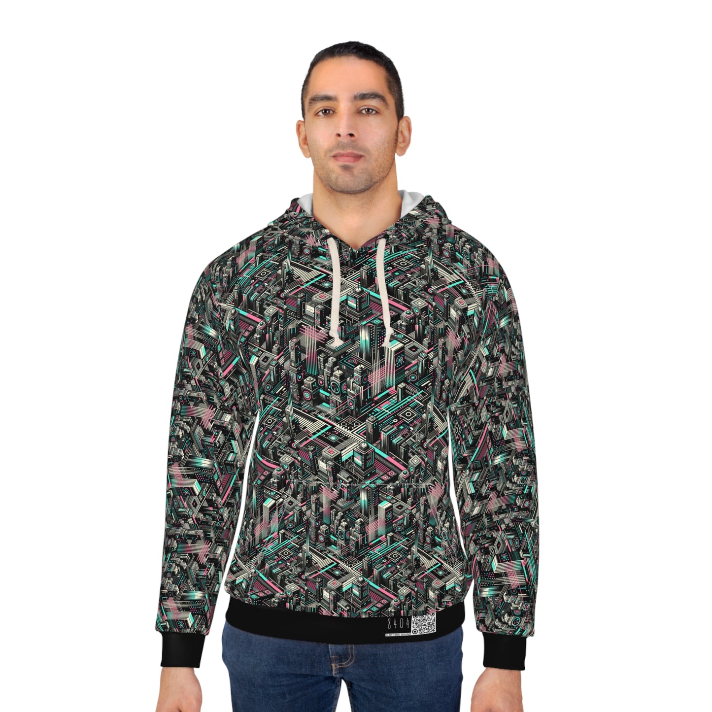 Digital Dreamland Tech-Inspired Streetwear Pullover Hoodie - 8404 Design-51