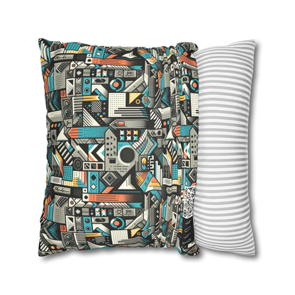 Digital Street Art Urban Street Style Faux Suede Square Pillowcase - 8404 Design-81