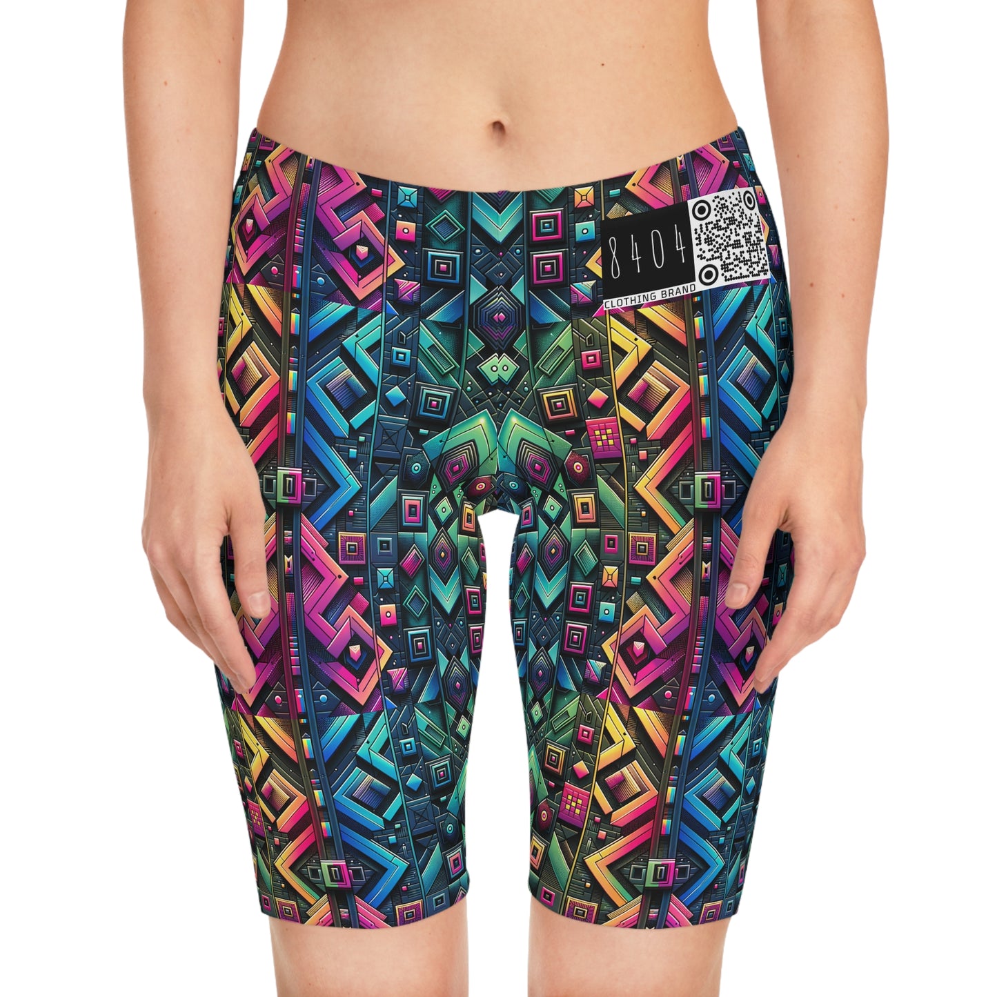 Tech-Inspired Graphics Cyberpunk Cool Women's Bike Shorts - 8404 Design-58