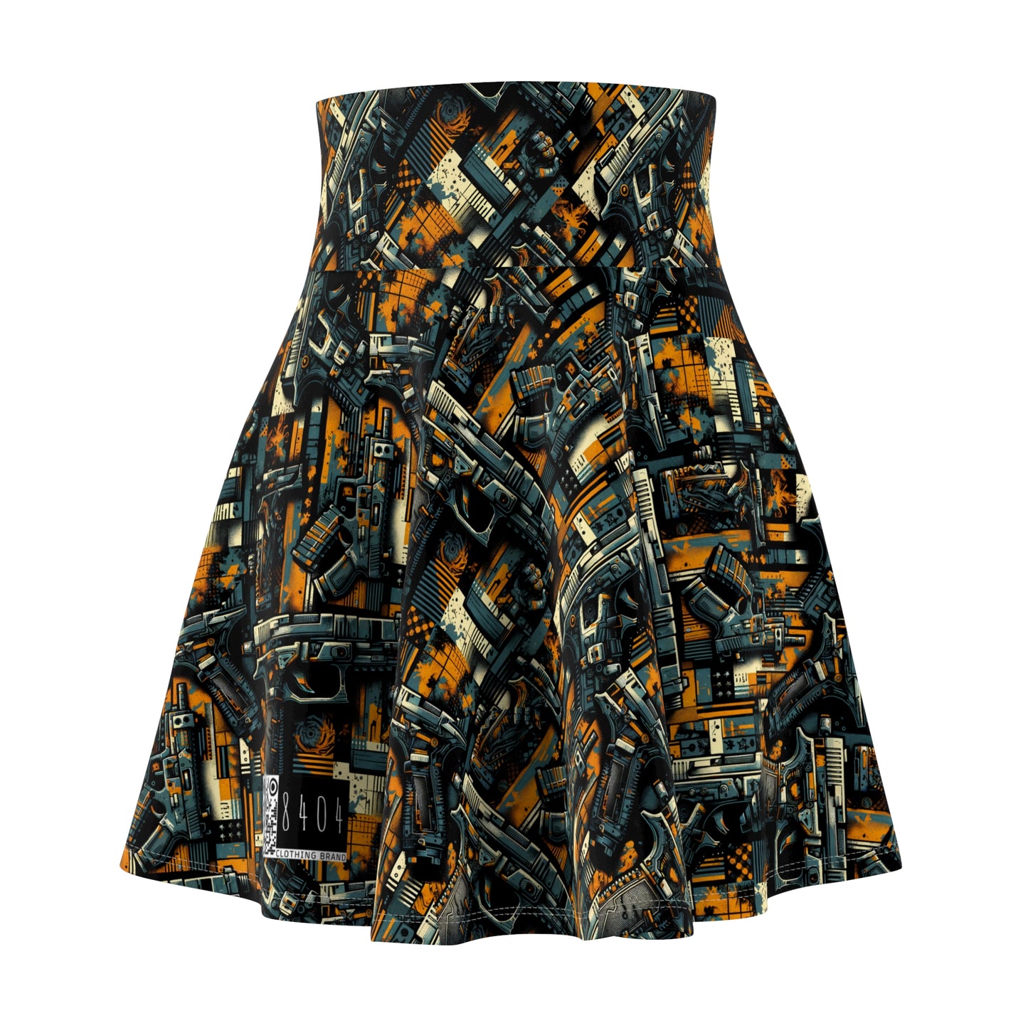 Digital Punk Futuristic Grunge Women's Skater Skirt - 8404 Design-47