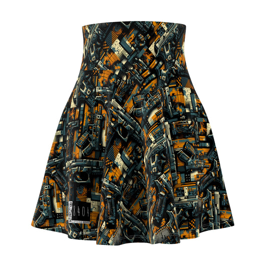 Digital Punk Futuristic Grunge Women's Skater Skirt - 8404 Design-47