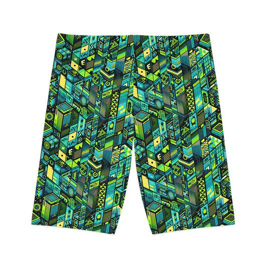 Tech-Infused Neon Tech-Forward Streetwear Women's Bike Shorts - 8404 Design-61