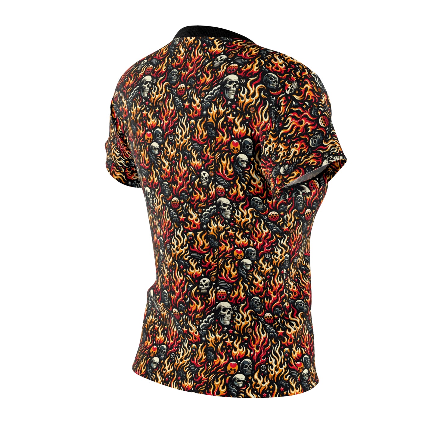 Flame Graphics Maximalist Streetwear Women's Cut & Sew Tee - 8404 Design-76