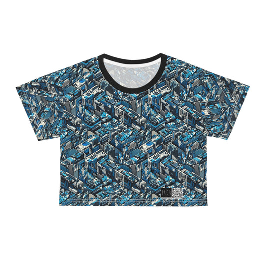 Tech Urban Camo Tech-Forward Streetwear With a Futuristic Military Edge Crop Tee - 8404 Design-51