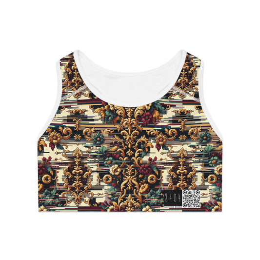 Digital Renaissance Modern Baroque Fusion Sports Bra - 8404 Design-63