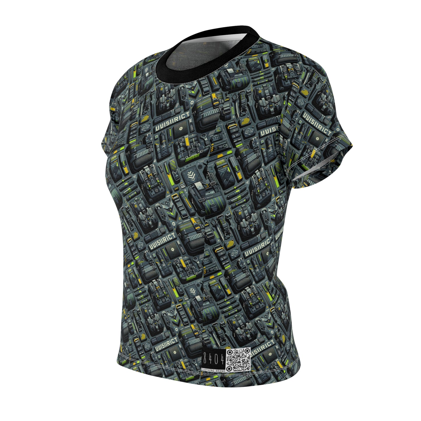 Tech Utility Streetwear Futuristic Tech-Forward Women's Cut & Sew Tee - 8404 Design-47