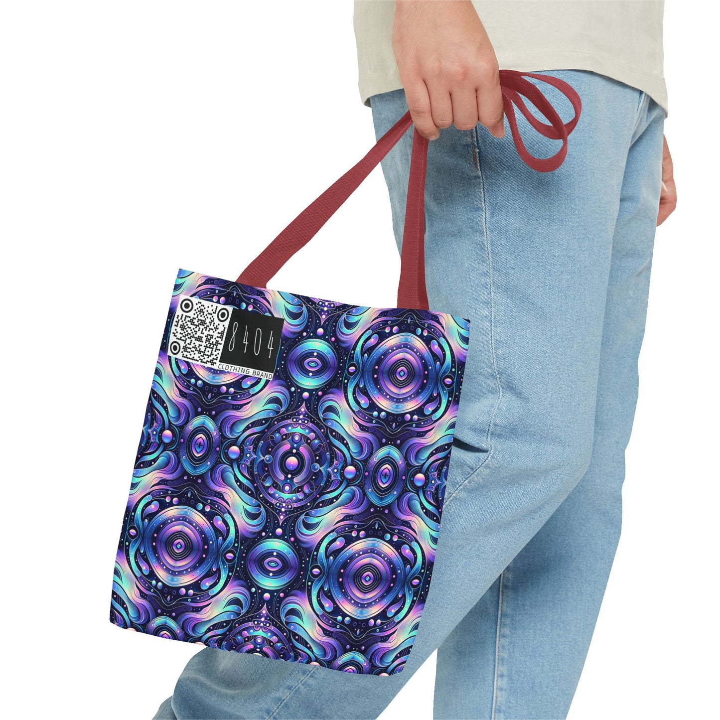 Iridescent Tech Fusion Tech-Forward Streetwear Tote Bag - 8404 Design-62