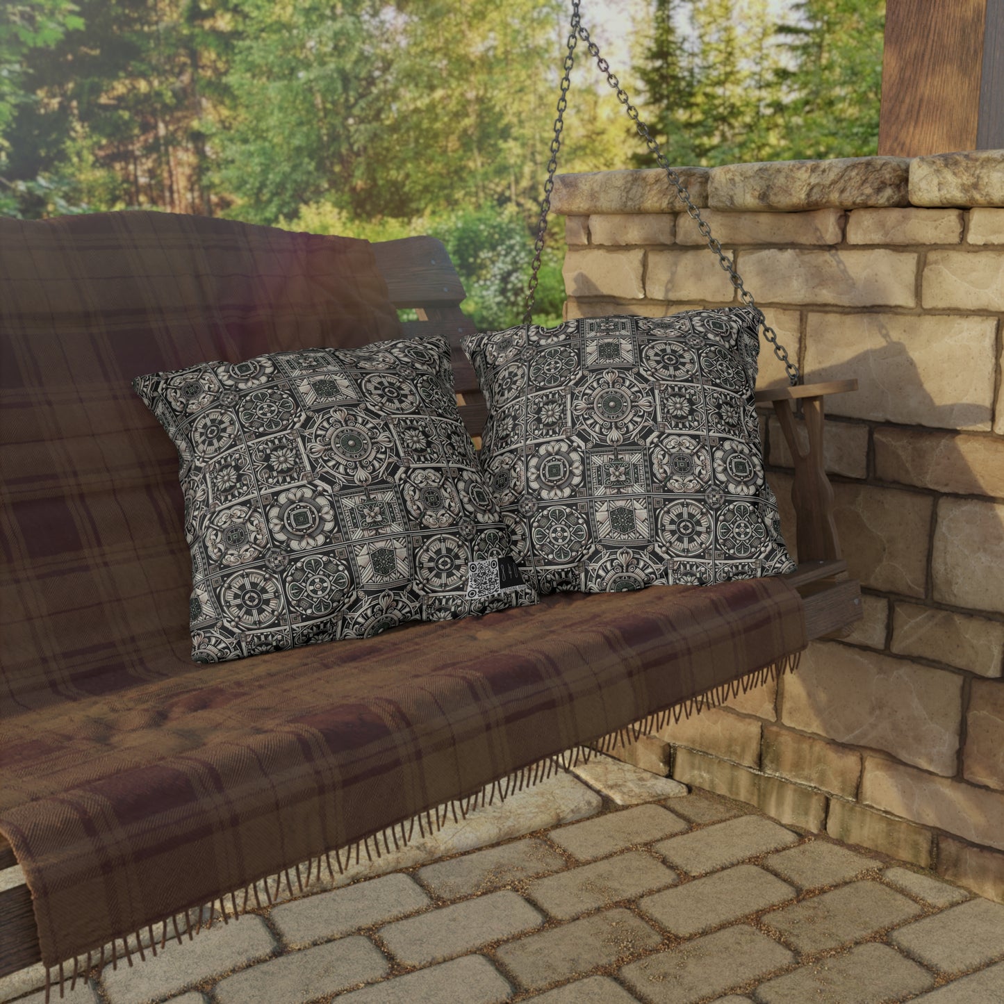 Cyber Garden Party Tech Garden Extravaganza Outdoor Pillow - 8404 Design-45