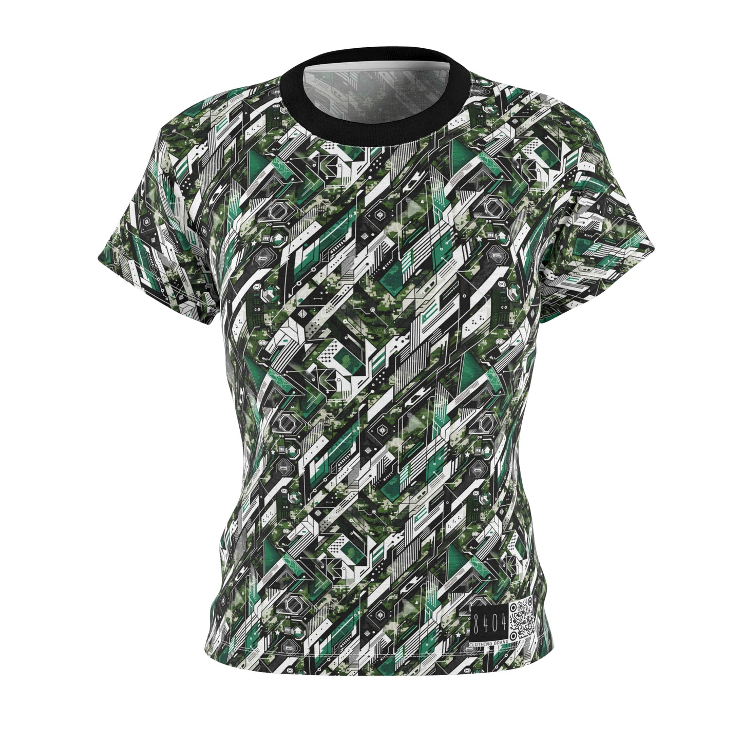 Tech Camo Fusion Tech-Forward Streetwear With a Futuristic Edge Women's Cut & Sew Tee - 8404 Design-63