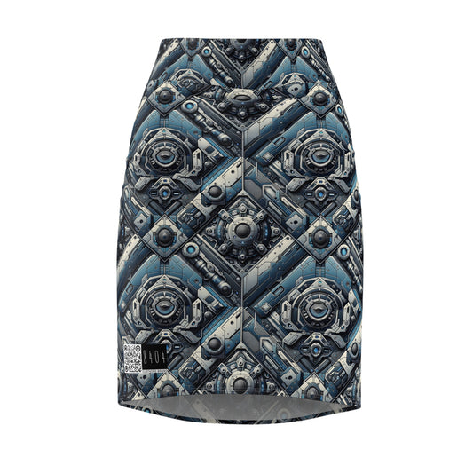 Tech Utility Fusion Tech-Forward Utility With a Futuristic Edge Women's Pencil Skirt - 8404 Design-43