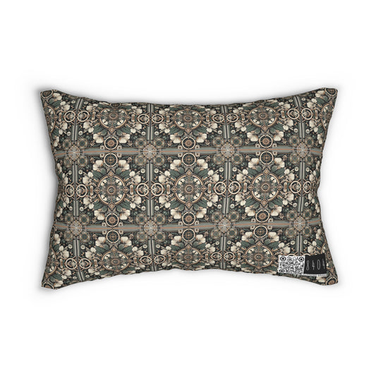 Cyber Garden Party Tech Garden Extravaganza Spun Polyester Lumbar Pillow - 8404 Design-66 S