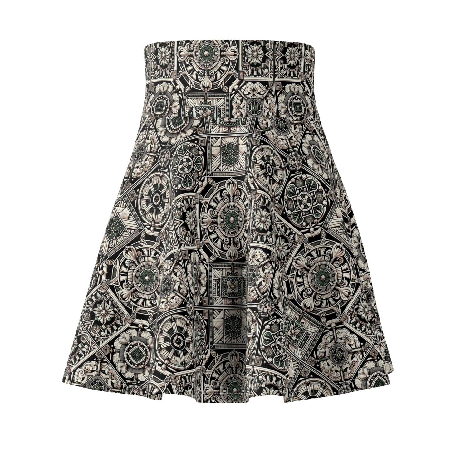 Cyber Garden Party Tech Garden Extravaganza Women's Skater Skirt - 8404 Design-45