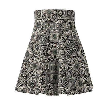 Cyber Garden Party Tech Garden Extravaganza Women's Skater Skirt - 8404 Design-45