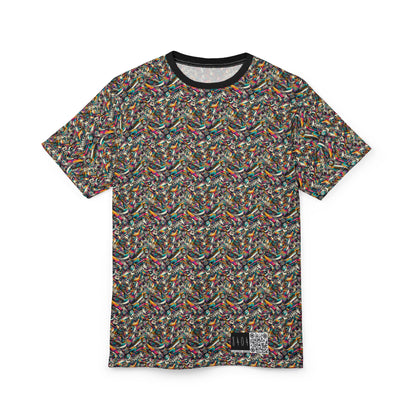 Urban Graffiti Fusion Eclectic Street Art Meets Modern Tech Culture Unisex Cut & Sew Tee - 8404 Design-55