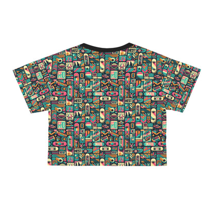 Skate Culture Revival Urban Retro Cool Crop Tee - 8404 Design-61