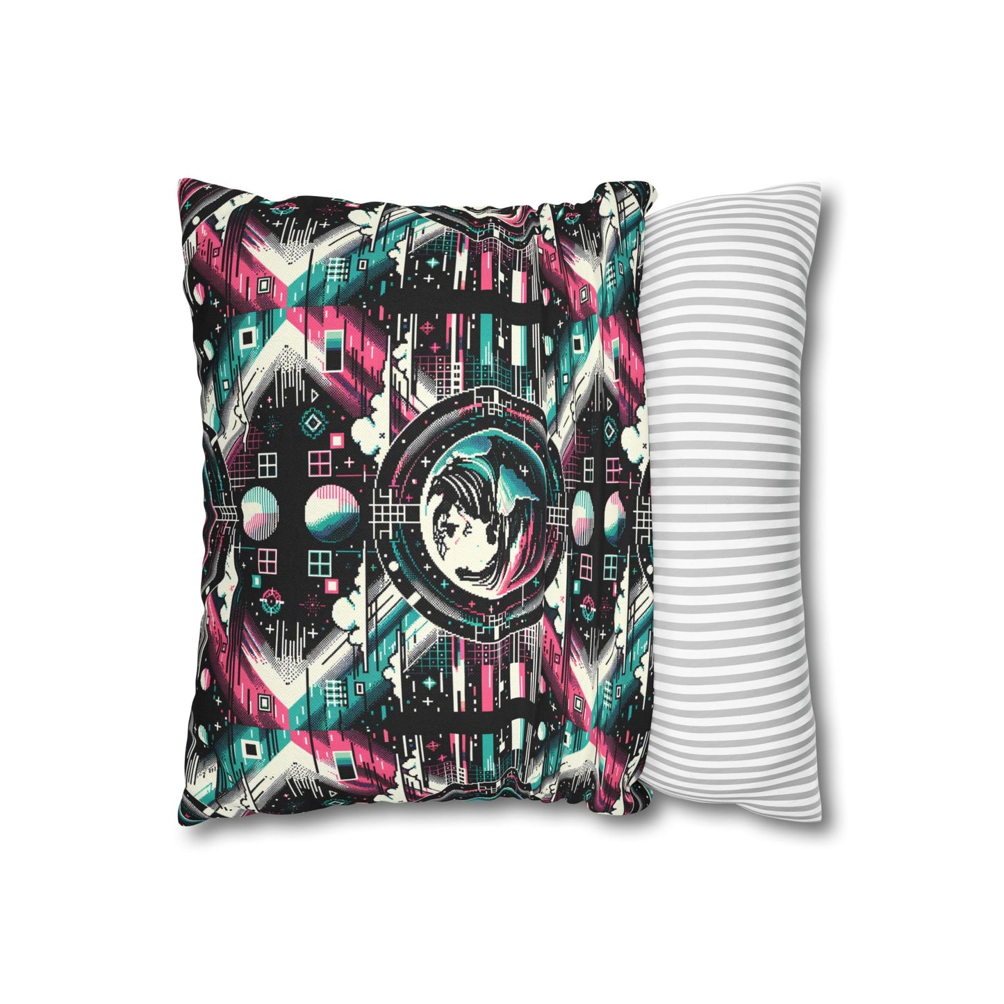 Digital Artistry Digital-native Streetwear Spun Polyester Square Pillowcase - 8404 Design-62