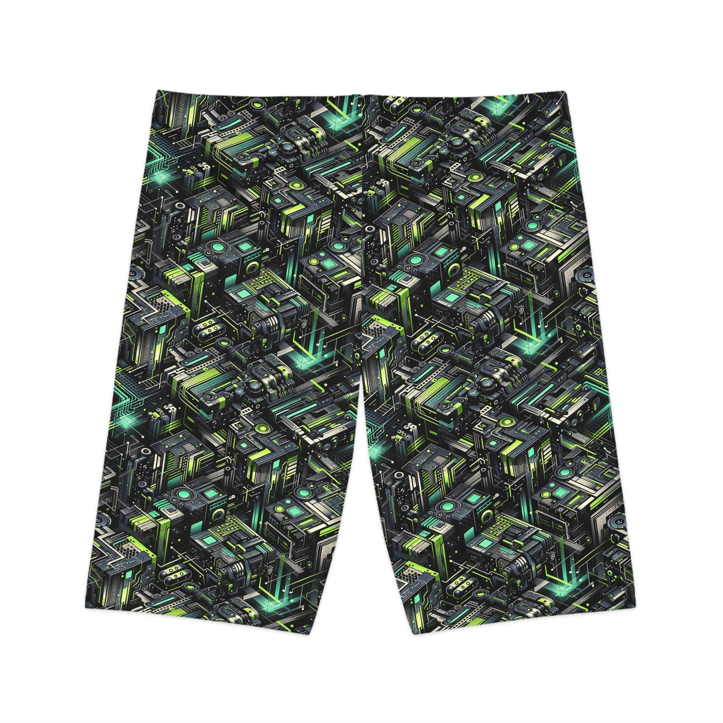 Tech-Infused Graphics Tech-Forward Streetwear Women's Bike Shorts - 8404 Design-47