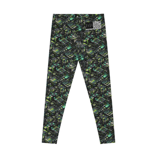 Tech-Infused Graphics Tech-Forward Streetwear Stretch Leggings - 8404 Design-47