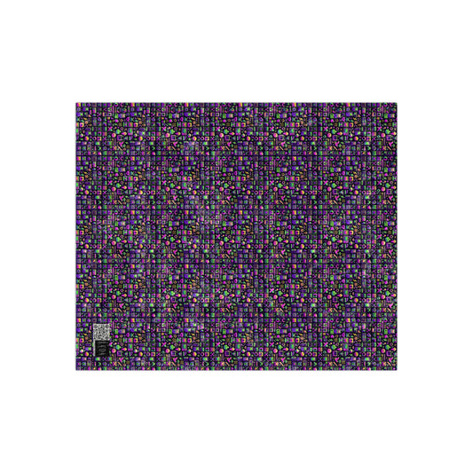 Digital Nostalgia Remix Modern Vintage Fusion Crushed Velvet Blanket - 8404 Design-49
