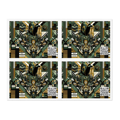 Neo-Camo Fusion Tech-Forward Streetwear Sticker Sheets - 8404 Design-64