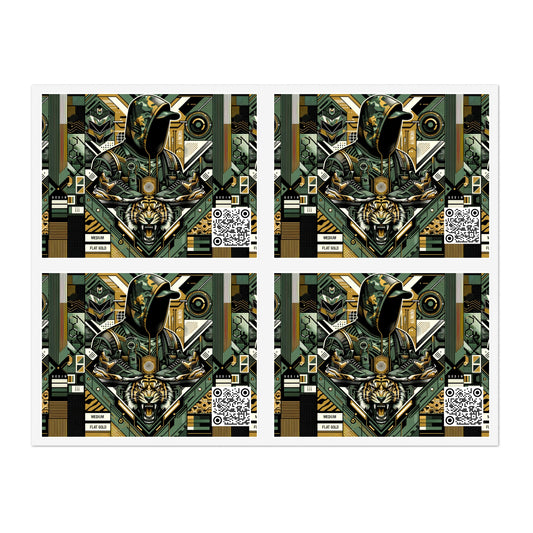 Neo-Camo Fusion Tech-Forward Streetwear Sticker Sheets - 8404 Design-64