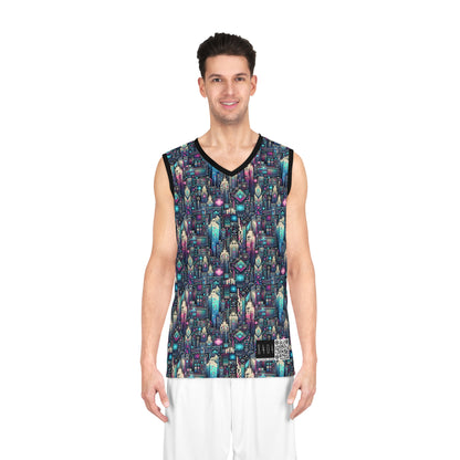 Digital Renaissance Tech-Forward Maximalism Basketball Jersey - 8404 Design-56