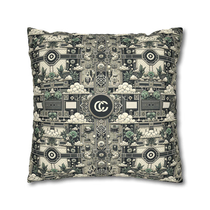 Cyber Garden Party Tech Garden Extravaganza Faux Suede Square Pillowcase - 8404 Design-54