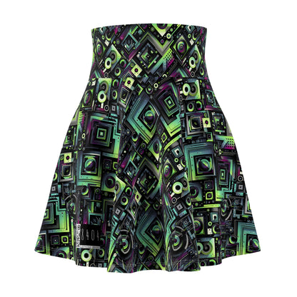 Tech-Tonal Graphics Tech-Forward Streetwear Women's Skater Skirt - 8404 Design-62