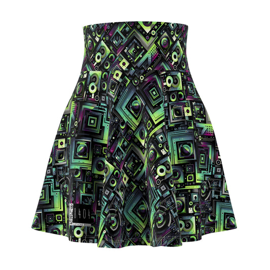 Tech-Tonal Graphics Tech-Forward Streetwear Women's Skater Skirt - 8404 Design-62