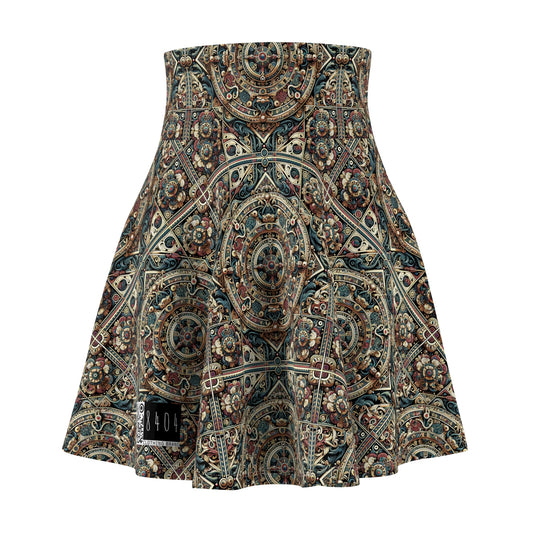 Urban Renaissance Historical Fusion With Street Edge Women's Skater Skirt - 8404 Design-57