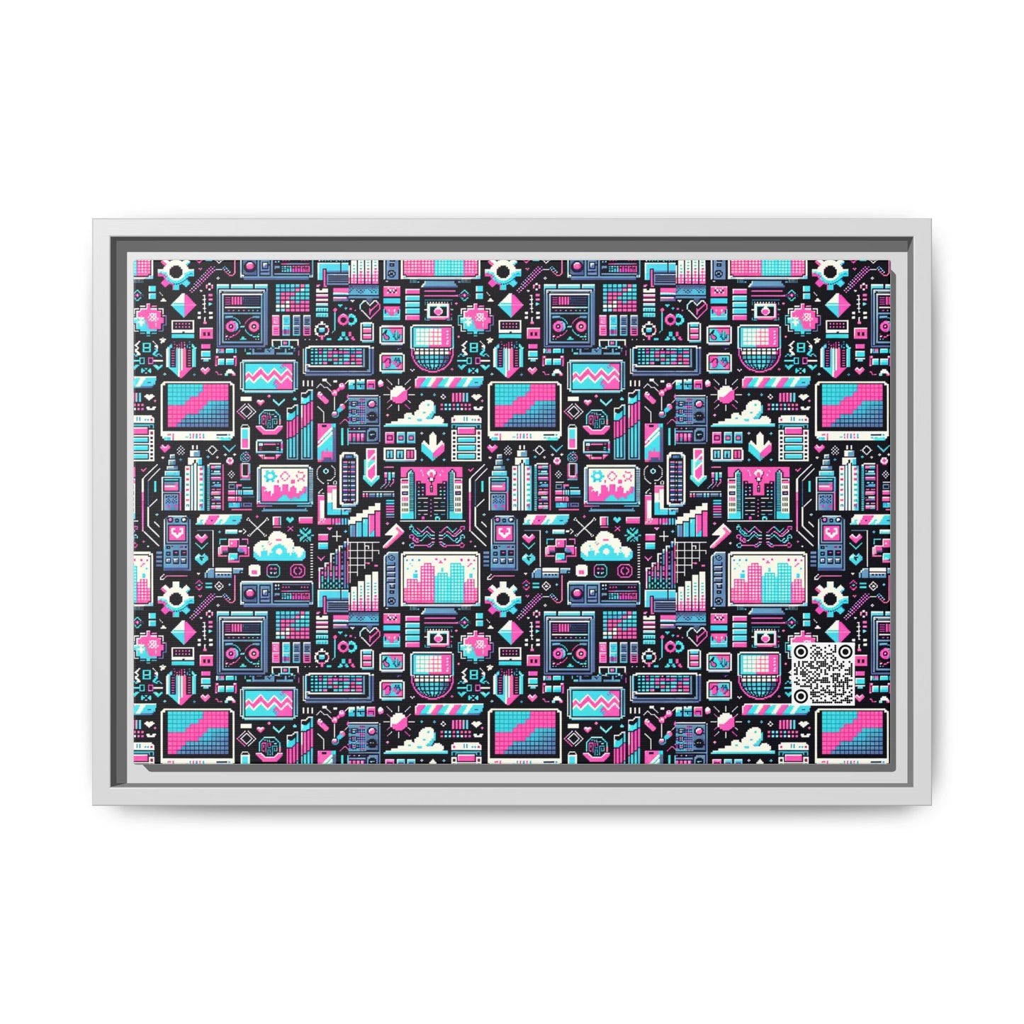 Digital Rebellion Youthful Streetwear with a Rebellious Digital Twist Matte Canvas, Framed (multi-color) - 8404 Design-71 B