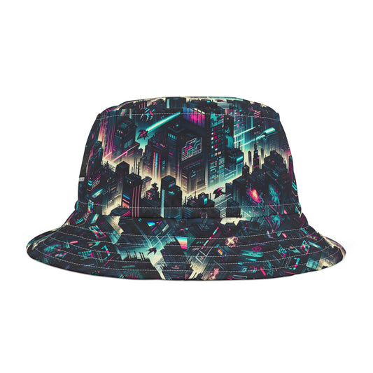 Digital Rebellion Tech-Inspired Streetwear Bucket Hat - 8404 Design-51