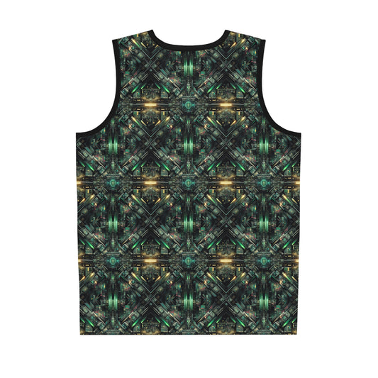 Tech Noir Graphics Tech-Inspired Streetwear Basketball Jersey - 8404 Design-56