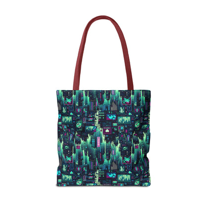 Tech Noir Graphics Futuristic Cyberpunk Tote Bag - 8404 Design-52