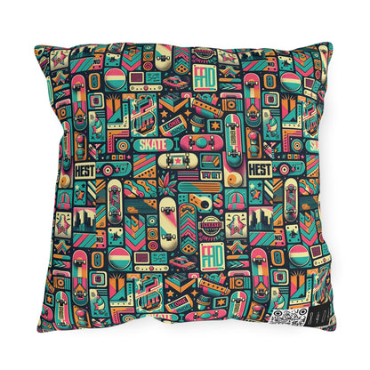 Skate Culture Revival Urban Retro Cool Outdoor Pillow - 8404 Design-61