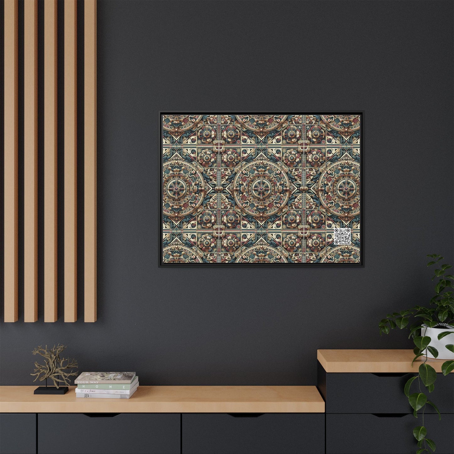 Urban Renaissance Historical Fusion With Street Edge Matte Canvas, Framed (multi-Color) - 8404 Design-57 A