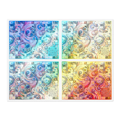Digital Artistic Expression Artistic Streetwear Sticker Sheets - 8404 Design-49