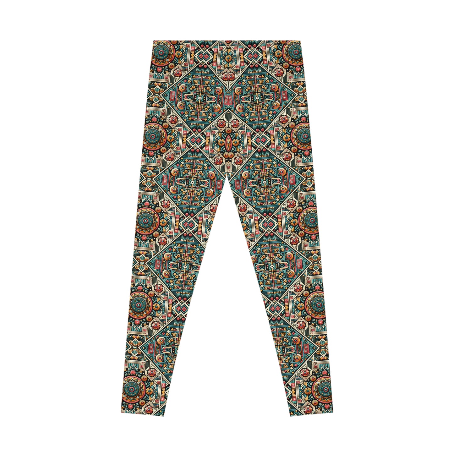 Cultural Fusion Tech Blend of Cultural Heritage With Tech-Inspired Elements Stretch Leggings - 8404 Design-74